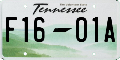 TN license plate F1601A