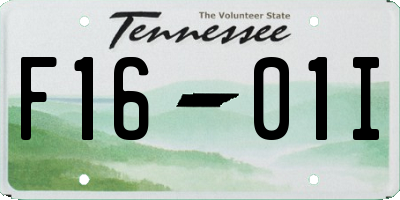 TN license plate F1601I