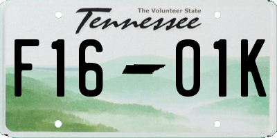 TN license plate F1601K