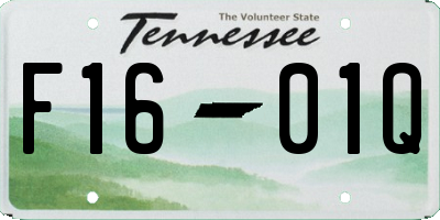 TN license plate F1601Q