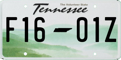 TN license plate F1601Z