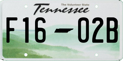 TN license plate F1602B