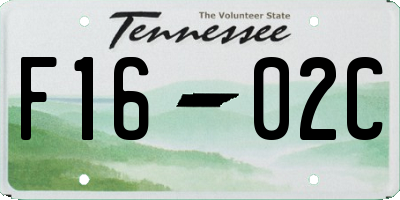 TN license plate F1602C