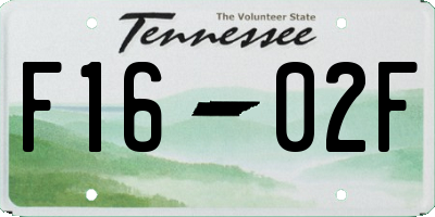 TN license plate F1602F