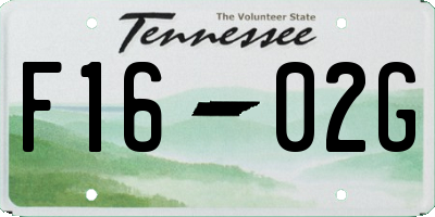 TN license plate F1602G