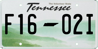 TN license plate F1602I