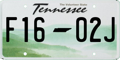 TN license plate F1602J