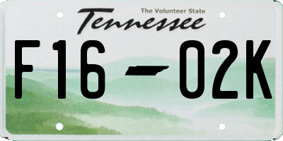 TN license plate F1602K
