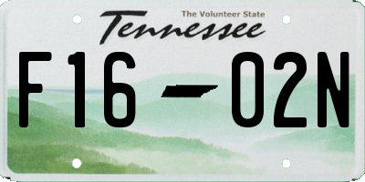 TN license plate F1602N