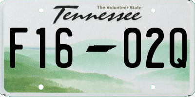TN license plate F1602Q
