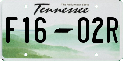 TN license plate F1602R