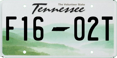 TN license plate F1602T