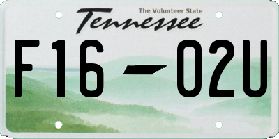 TN license plate F1602U