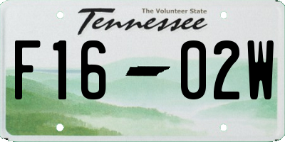 TN license plate F1602W