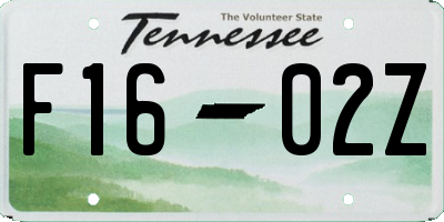 TN license plate F1602Z