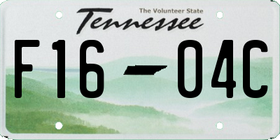 TN license plate F1604C