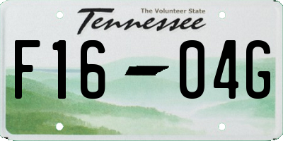 TN license plate F1604G