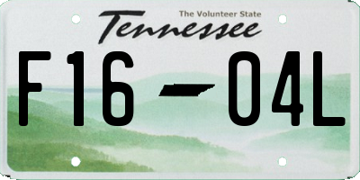 TN license plate F1604L