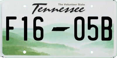 TN license plate F1605B