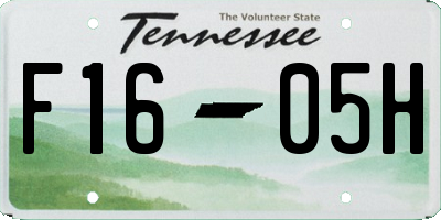 TN license plate F1605H