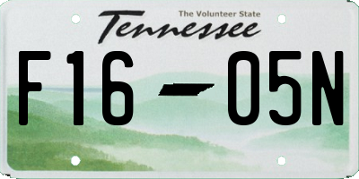 TN license plate F1605N