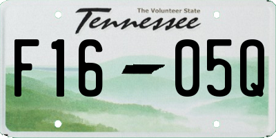 TN license plate F1605Q