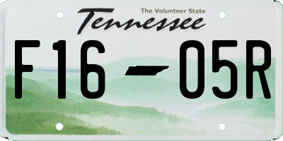 TN license plate F1605R
