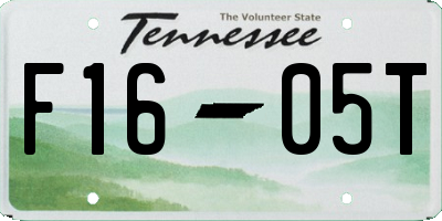 TN license plate F1605T