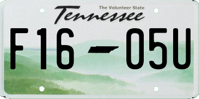 TN license plate F1605U