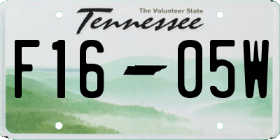 TN license plate F1605W