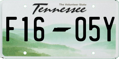 TN license plate F1605Y