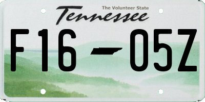 TN license plate F1605Z