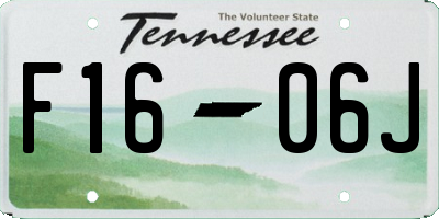 TN license plate F1606J