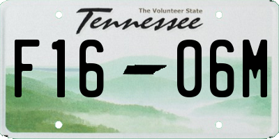 TN license plate F1606M