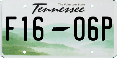 TN license plate F1606P