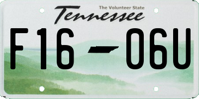 TN license plate F1606U
