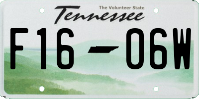 TN license plate F1606W