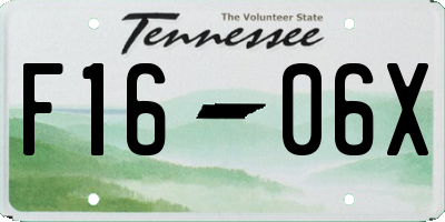 TN license plate F1606X
