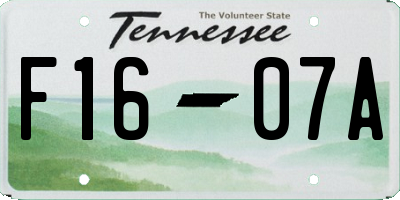 TN license plate F1607A