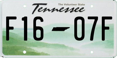 TN license plate F1607F