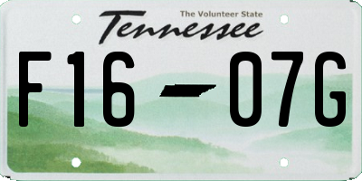 TN license plate F1607G