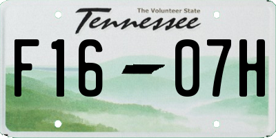 TN license plate F1607H