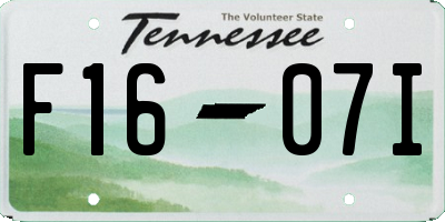 TN license plate F1607I