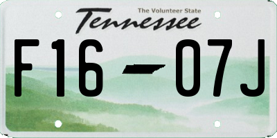 TN license plate F1607J