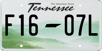 TN license plate F1607L