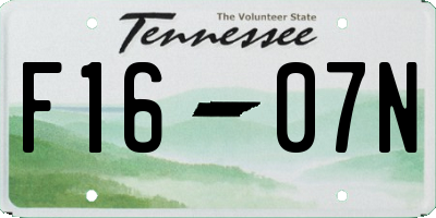 TN license plate F1607N