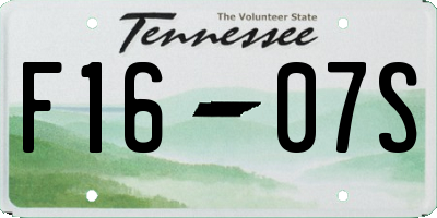 TN license plate F1607S