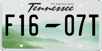 TN license plate F1607T