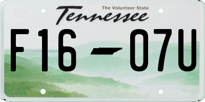 TN license plate F1607U