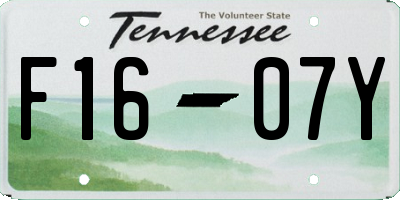 TN license plate F1607Y
